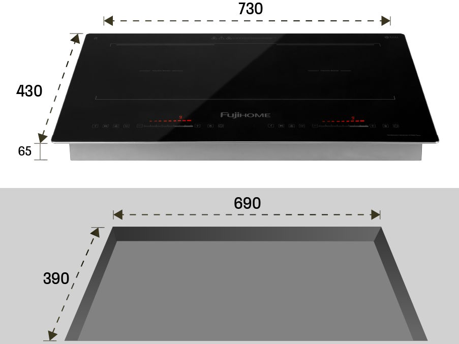 Bếp từ 2 vùng nấu 4400W Fujihome IC2622