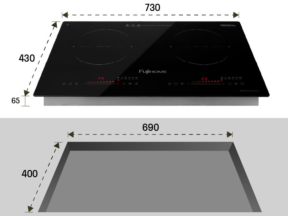 Bếp từ 2 vùng nấu 3600W Fujihome IC2623