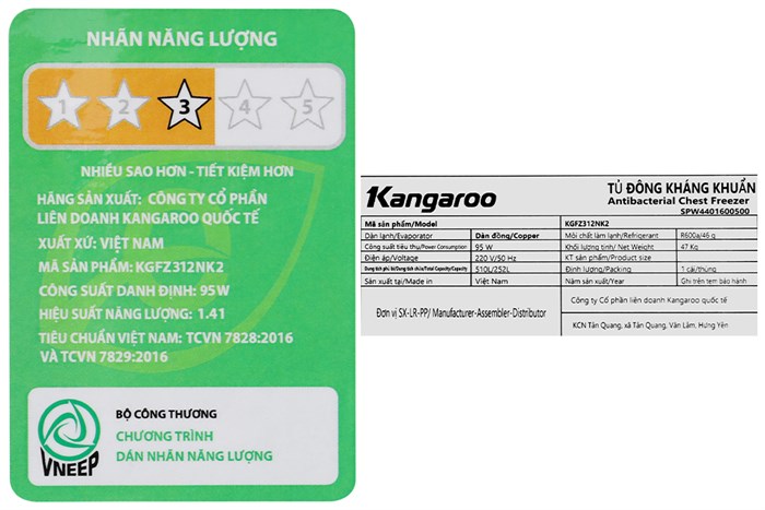 Tủ đông Kangaroo 252 lít KGFZ312NK2