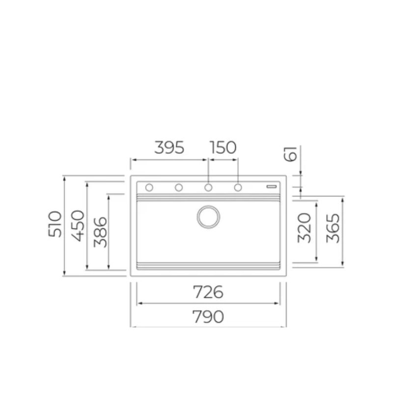 Chậu rửa đá nhân tạo Teka Nova 80 WS-TG 1B