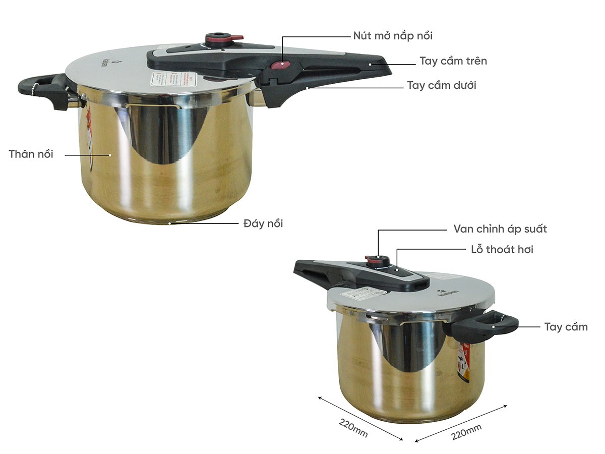 Nồi áp suất inox 6 lít Kalpen P2