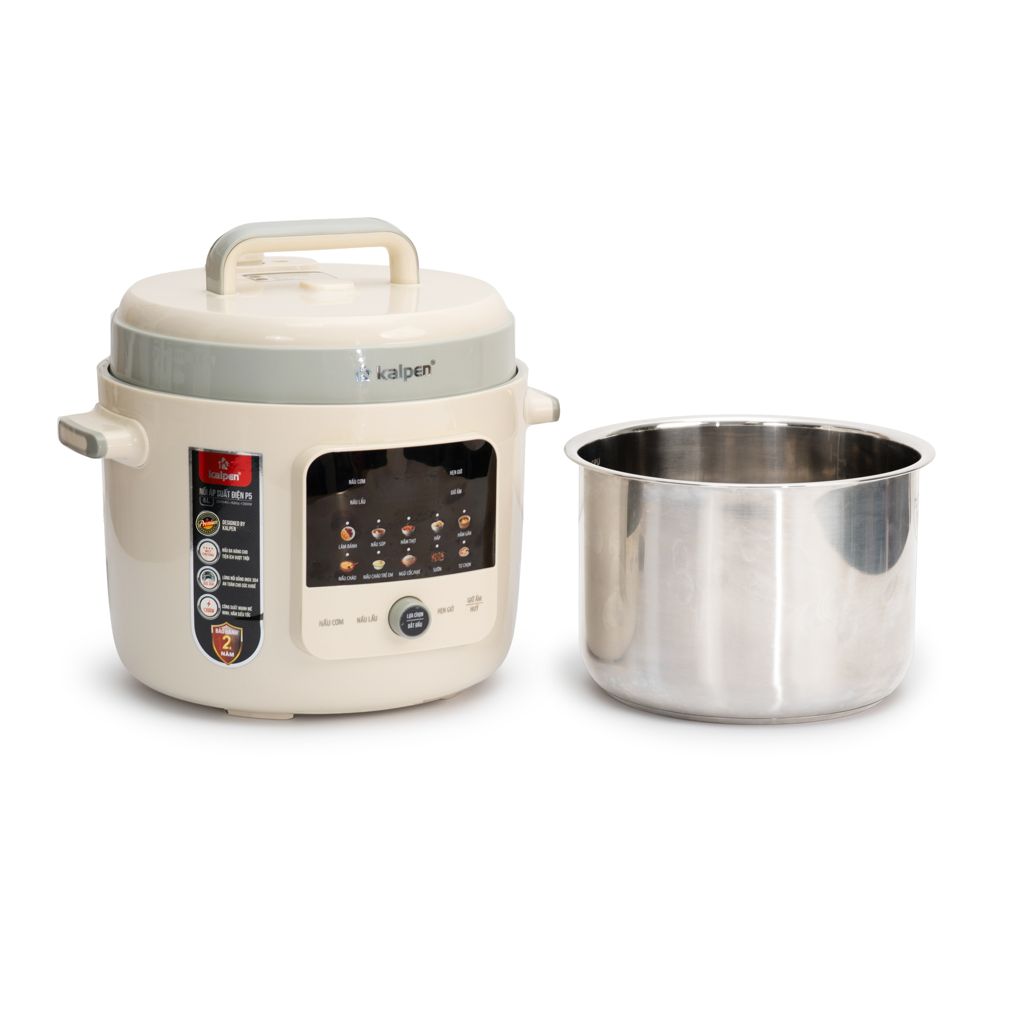 Nồi áp suất điện lòng nồi Inox 6 lít Kalpen P5