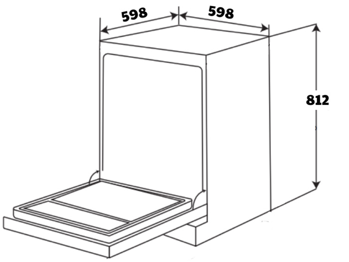 Máy rửa bát bán âm tủ 16 bộ GrandX SMI8GX68