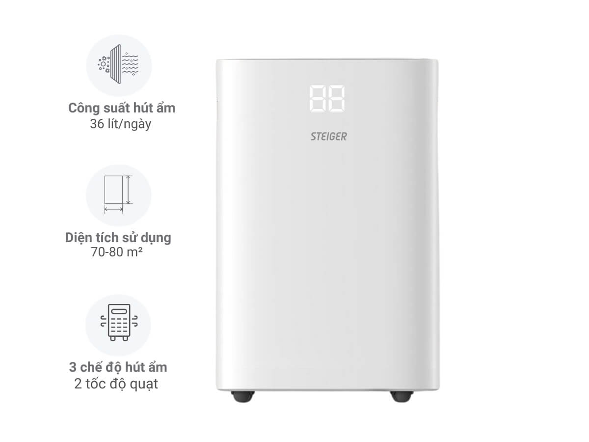 Máy hút ẩm 36 lít Steiger STG-836DW