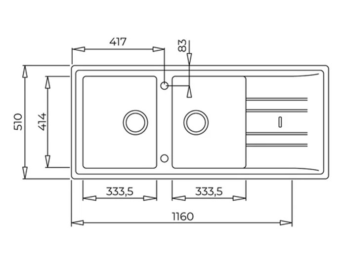 Chậu đá nhân tạo Teka Stone 80 B-TG 2B 1D Black