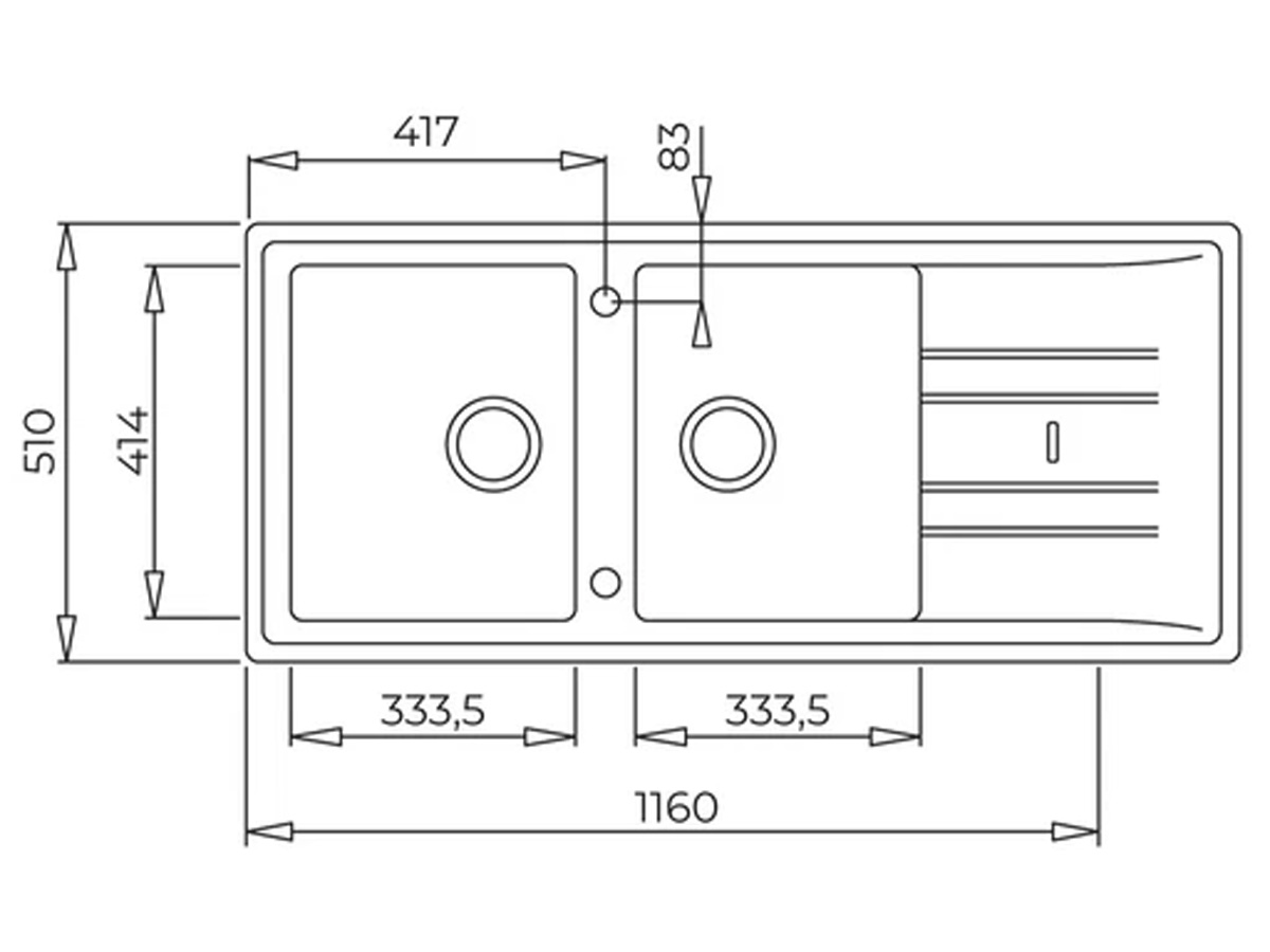 Chậu đá nhân tạo Teka Stone 80 B-TG 2B 1D Grey