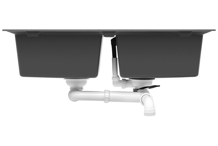 Chậu rửa chén 2 ngăn đá Teka STONE 90 B-TG 2B BK