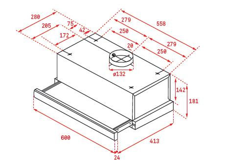 Máy hút mùi âm tủ 60cm Teka TL 6310