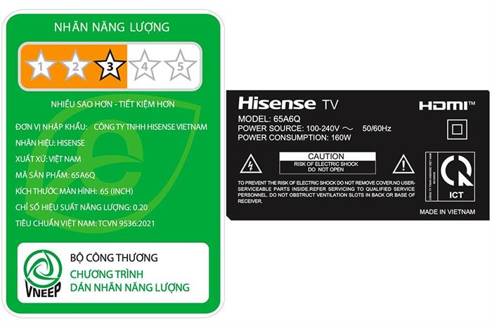 Smart Tivi Hisense 4K 65 inch 65A6Q