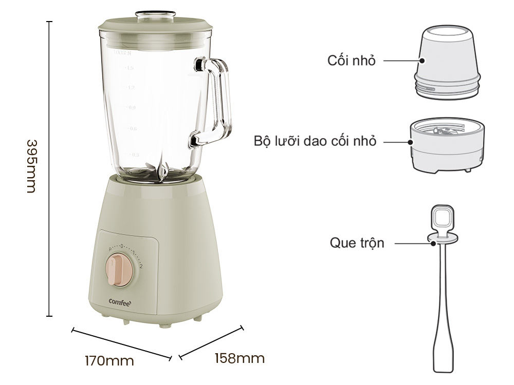 Máy xay sinh tố Comfee CBL-60GGKDB0