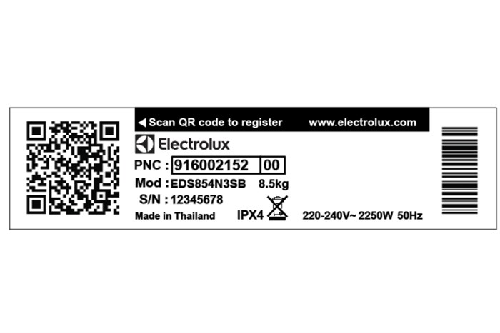 Máy sấy thông hơi Electrolux UltimateCare 8.5 kg EDS854N3SB