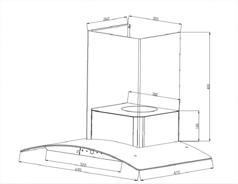 Máy hút mùi kính cong Zemmer HZM 700MX 70cm