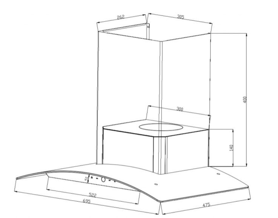 Máy hút mùi kính cong cảm ứng Zemmer HZM 700SX 70cm