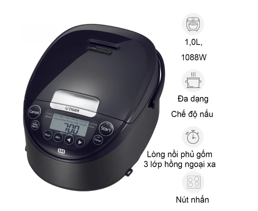 Nồi cơm điện cao tần Tiger JPW-H10V 1.0 Lít