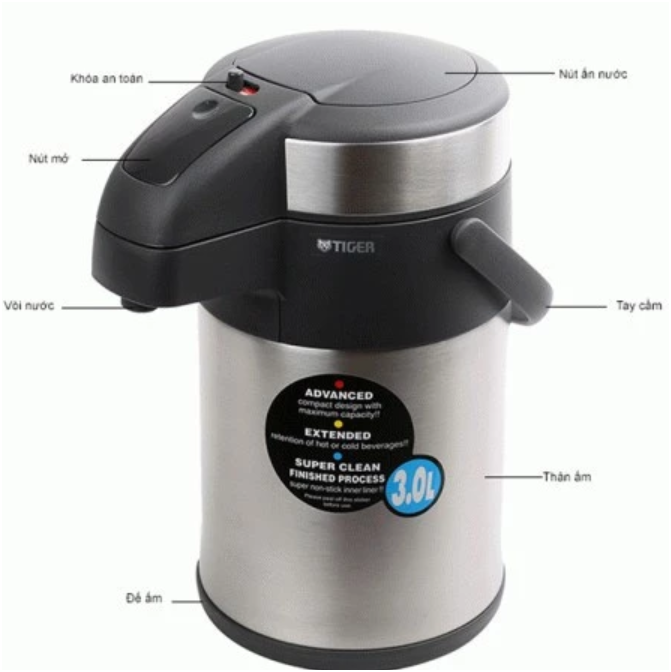 Bình thủy chứa Tiger 3 Lít MAA-A302 (XS)