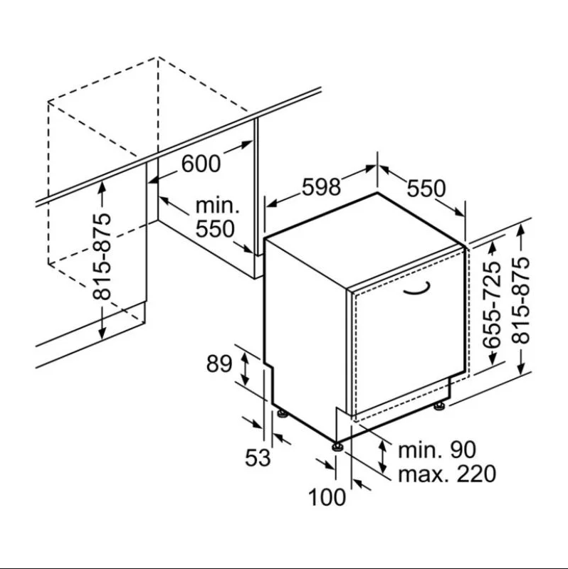 Máy rửa bát âm tủ Bosch serie 4 SMV46KX55E