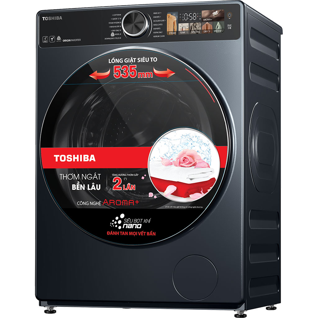Máy giặt sấy Toshiba Inverter giặt 10.5 kg - sấy 7 kg TWD-T25BZU115MWV(MG)