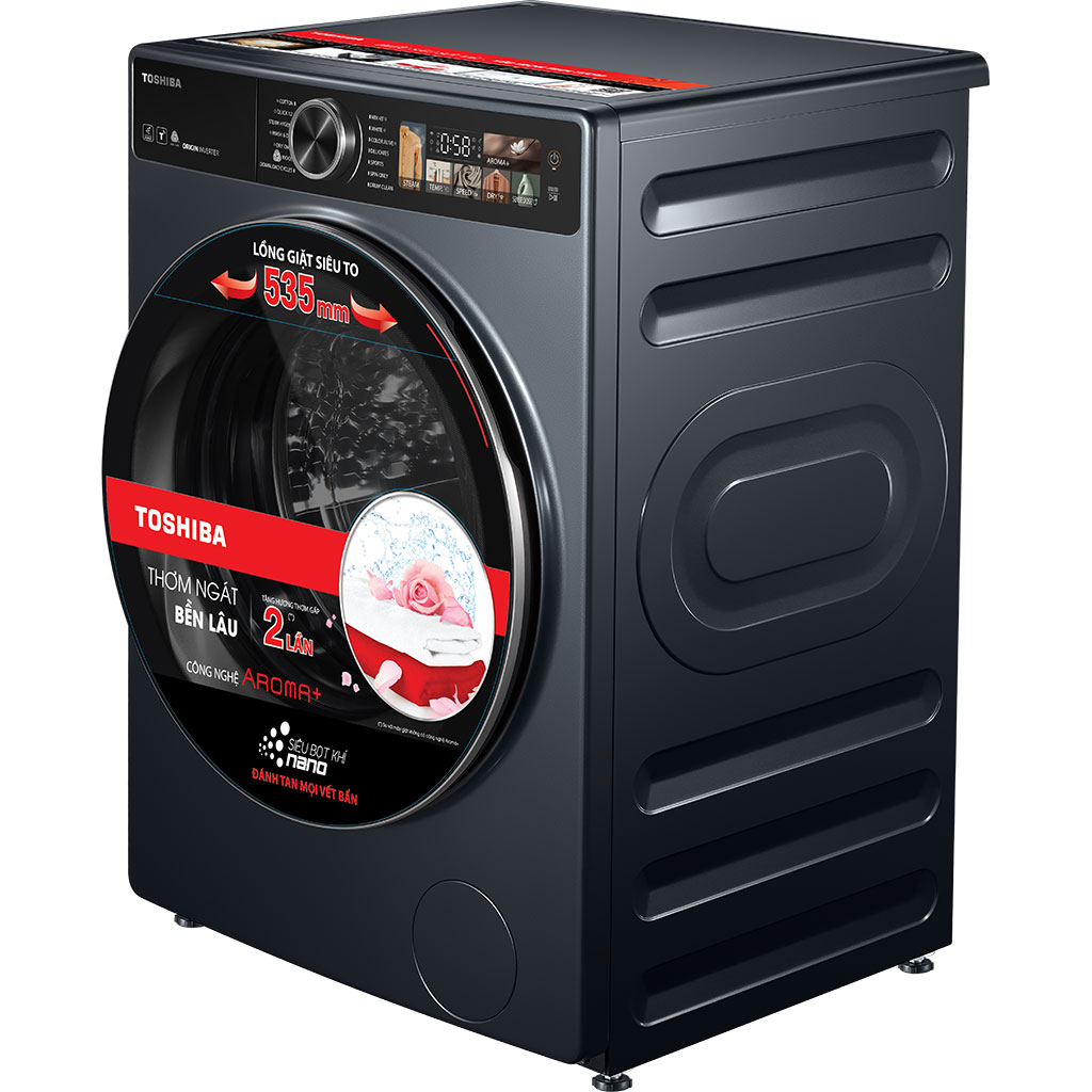 Máy giặt sấy Toshiba Inverter giặt 10.5 kg - sấy 7 kg TWD-T25BZU115MWV(MG)