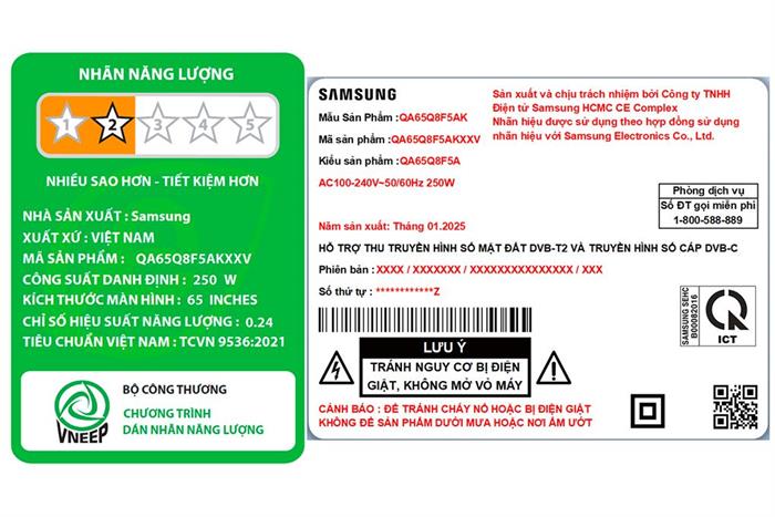 Smart Tivi QLED Samsung AI 4K 65 inch QA65Q8F5