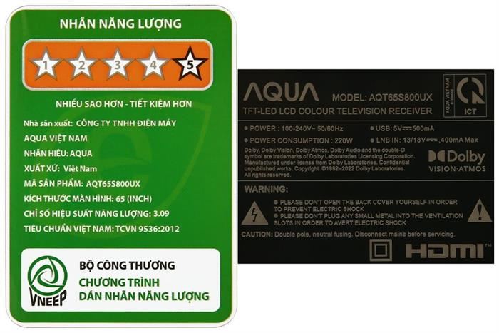 Google Tivi QLED Aqua 4K 65 inch AQT65S800UX