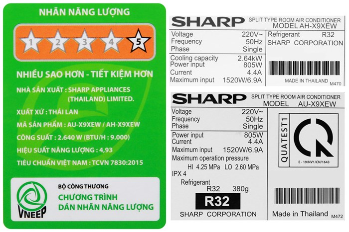 Điều hòa Sharp 1 chiều Inverter 9000BTU AH-X9XEW