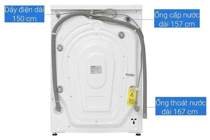 Máy giặt Toshiba cửa trước Inverter lồng ngang 10.5 kg TW-T37BZP115MWV(WT)