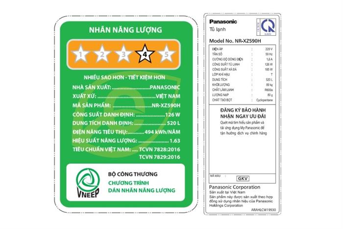 Tủ lạnh Panasonic 4 Cửa Inverter 520 Lít NR-XZ590HGKV