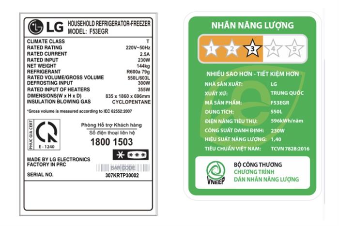 Tủ lạnh LG Inverter 603 lít Multi Door InstaView F53EGR