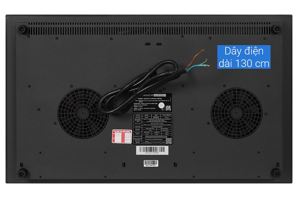 Bếp từ 2 vùng nấu Junger JG CEJ-221 4400W Inverter Smoky Quartz