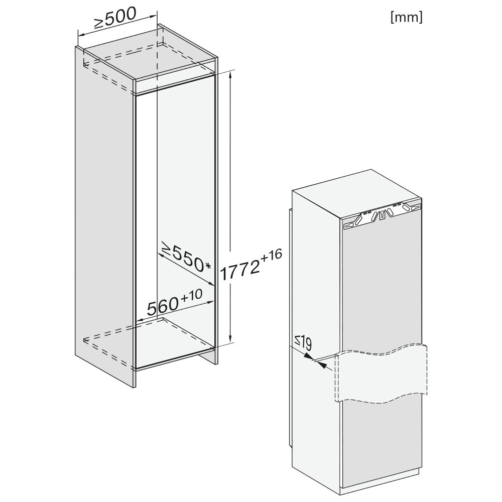 Tủ đông âm tủ 2 cánh Miele 213 lít FNS 7740 D 125 Gala Ed
