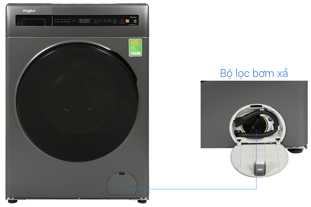 Máy giặt cửa trước Whirlpool lồng ngang Inverter 9 Kg FWEB9002FG