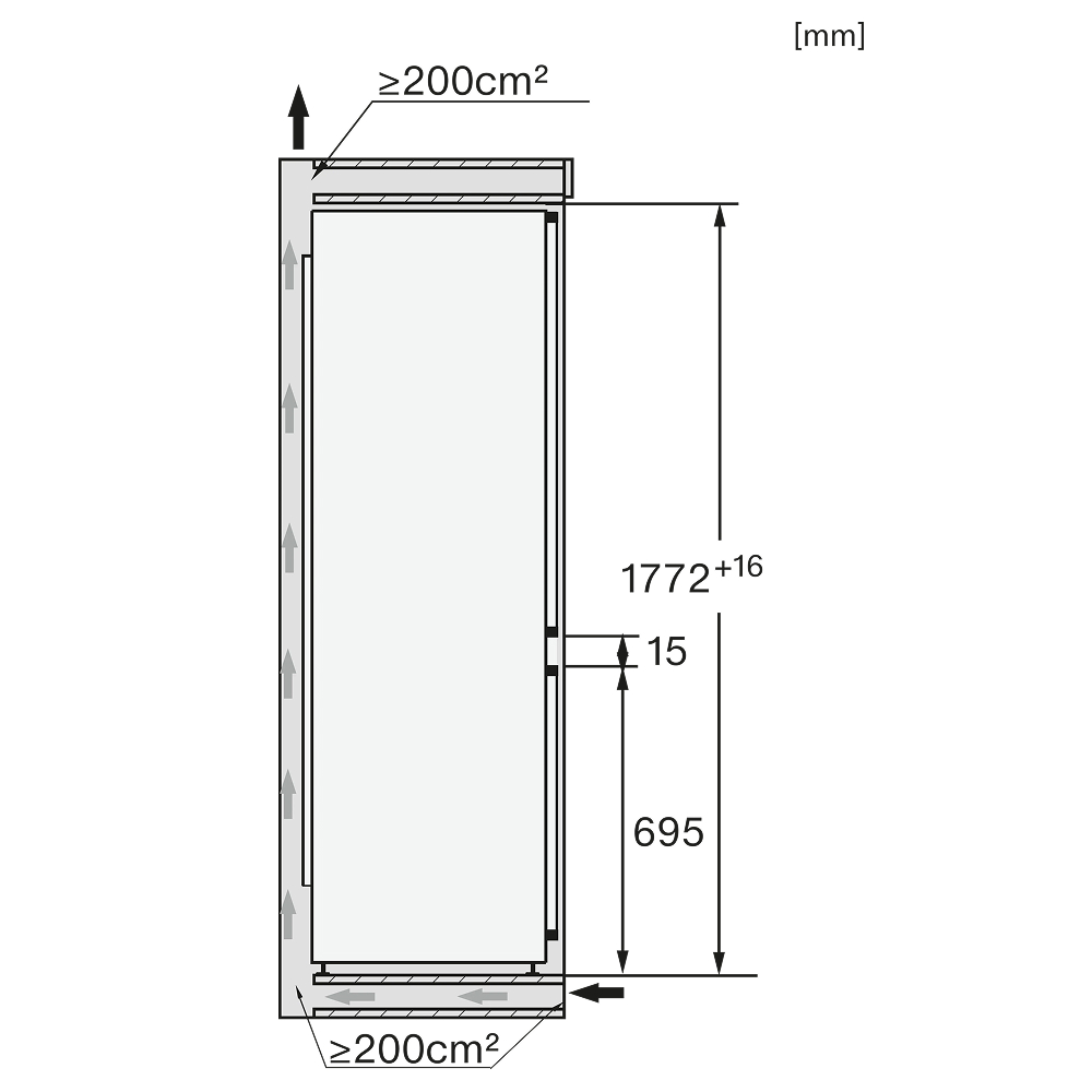 Tủ lạnh âm tủ 2 cánh Miele 244 lít KFN 7744C 125 Gala Ed